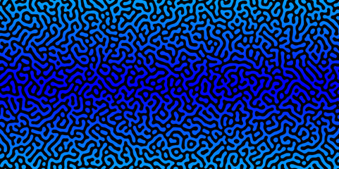 Abstract Turing organic wallpaper with background. Turing reaction diffusion monochrome seamless pattern with chaotic motion. Natural seamless line pattern. Linear design with biological shapes.