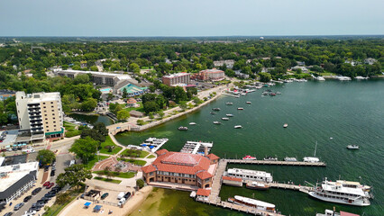 Aerial view of Lake Geneva, Wisconsin - USA © jovannig