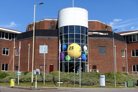 Allwyn UK Head Office in Tolpits Lane, Watford. Allwyn UK is the operator of the UK National Lottery.