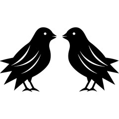 Two bird silhouette vector illustration 