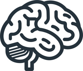 Vector logo of a human brain with AI