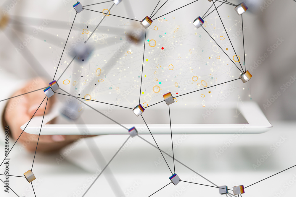 Poster Technology background. Big data concept. Binary