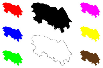 Bueng Kan Province (Kingdom of Thailand, Siam, Provinces of Thailand) map vector illustration, scribble sketch Bung Kan map