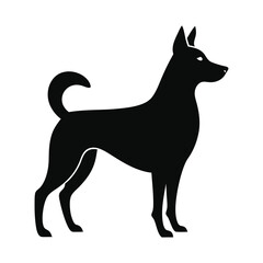 dog silhouette vector illustration, black and white