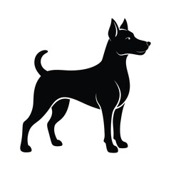 dog silhouette vector illustration, black and white