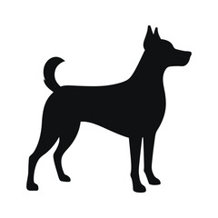 dog silhouette vector illustration, black and white