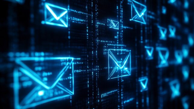 Digital Security Alert: Close-up of Email Inbox Showing Phishing and Scam Messages, Emphasizing Cyber Vigilance and Protection Measures