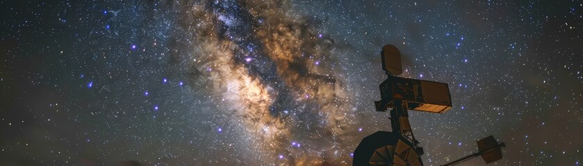 Obraz premium Telescope Gazing at the Milky Way