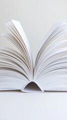 3D open book with pages turning, each revealing different layers of insight and review