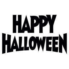 Happy Halloween typography horror text Design with bats, spiders, and pumpkin