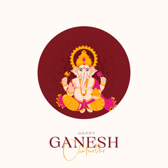 Happy Ganesh Chaturthi Social Media Post Template, Web Banner, Greeting Cards,Print,T-Shirts,Posters and Banners

