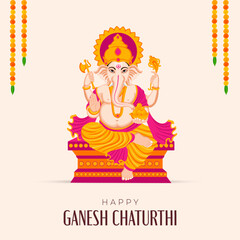 Happy Ganesh Chaturthi Social Media Post Template, Web Banner, Greeting Cards,Print,T-Shirts,Posters and Banners
