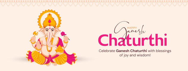 Happy Ganesh Chaturthi Social Media Post Template, Web Banner, Greeting Cards,Print,T-Shirts,Posters and Banners

