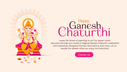 Happy Ganesh Chaturthi Social Media Post Template, Web Banner, Greeting Cards,Print,T-Shirts,Posters and Banners
