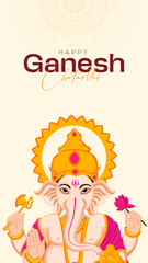 Happy Ganesh Chaturthi Social Media Post Template, Web Banner, Greeting Cards,Print,T-Shirts,Posters and Banners
