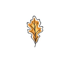 Obraz premium freehand sketch of autumn leaf, template for sticker