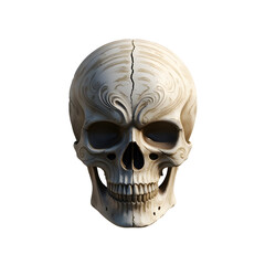 Fototapeta premium Skull in vintage stule isolated on a blank background,Generative Ai