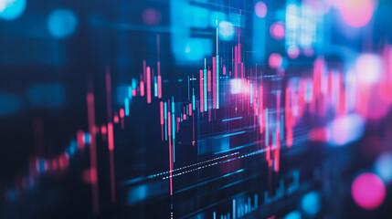 Abstract with pastel colorful charts and graphs with statistics to analyze business potential and forecast future development of companies growth.