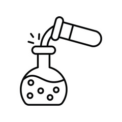 chemical analysis line icon with white background vector stock illustration