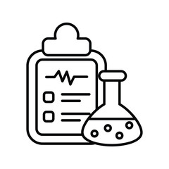 experiment result line icon with white background vector stock illustration