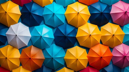 Obraz premium Colorful umbrellas pattern illustration