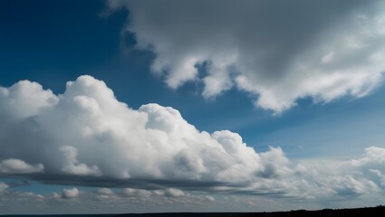 Obraz premium Blue sky with clouds, Generative Ai