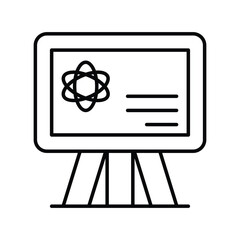 physics line icon with white background vector stock illustration