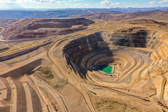 Closed and environmentally remediated mine open pit