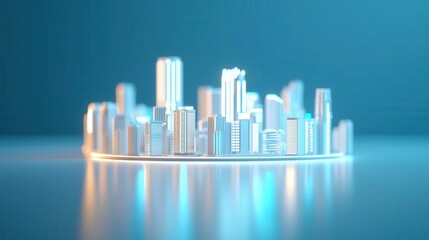 Fototapeta premium Economic planning, futuristic cities, policy documents, 3D illustration