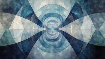 Abstract geometric pattern in blue hues.