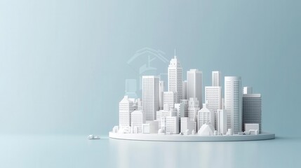 Obraz premium Urban regeneration, economic revitalization, government policy, 3D illustration