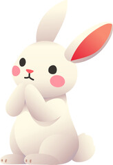 Thoughtful Bunny in a Gentle Pose (Gradient Color Style)