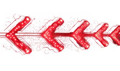 Red LED Arrows with Hexagonal Patterns
