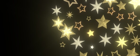 golden stars - 3d