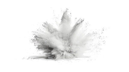 bright white paint color powder festival explosion burst isolated white background.	