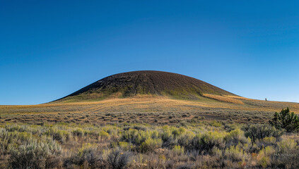 Fototapeta premium a serene dome mountain with a smooth, rounded summit under a clear blue sky