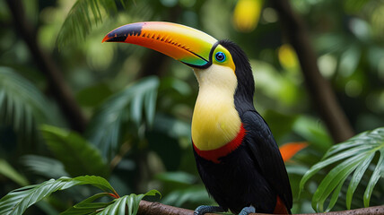 Naklejka premium toucan on a tree
