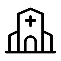 Church icon in thin line style vector illustration graphic design