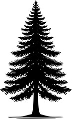 Fototapeta premium Tree black silhouette clip art. Tree isolated on white background. Tree silhouette vector. Simple Tree icon vector