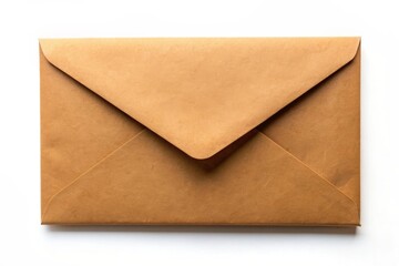 A simple, brown envelope with a closed flap, symbolizing communication, correspondence, delivery, mail, and message.