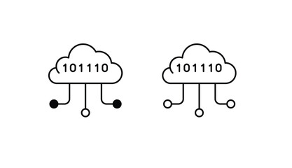 Cloud Code icon design with white background stock illustration