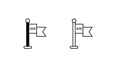 Development Flag icon design with white background stock illustration