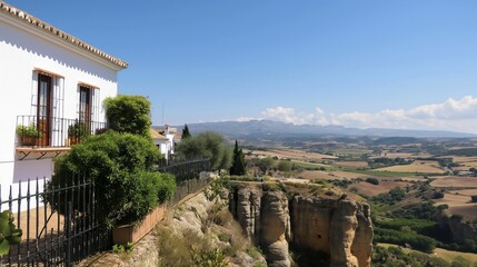 AI generator image of houses located on top of mountains Beautiful city view point