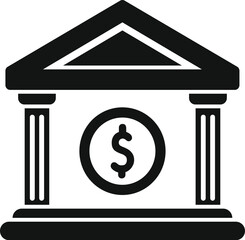 Bank building facade with columns showing finance and investment