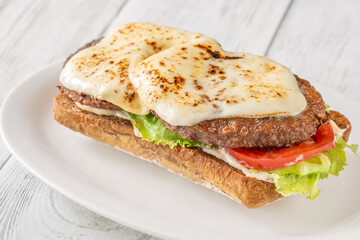 Beef mozzarella sandwich