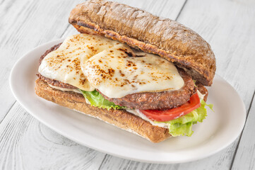 Beef mozzarella sandwich