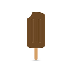 Chocolate ice cream isolated on white background