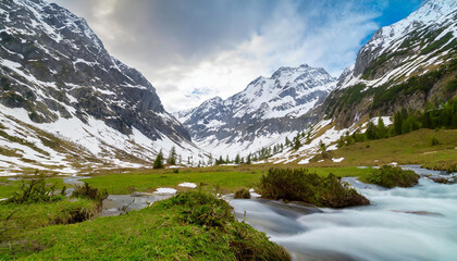 landscape with lake and mountains