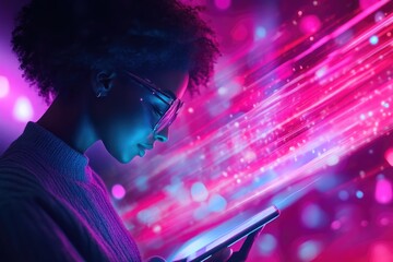 Seamless Connectivity: Person Engaged with 5G Technology