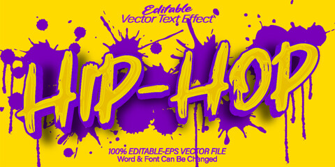 Hip Hop Vector Text Effect Editable Alphabet Urban Street Grafitti Spray Splash